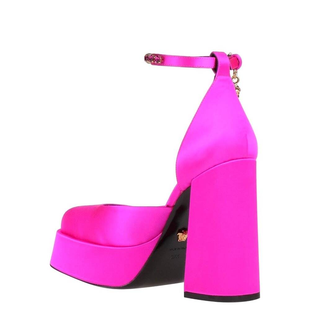 NEW Versace Medusa Aevitas pink satin platform pumps sz 7 $1,175 - Picture 8 of 16